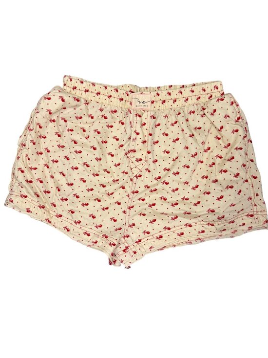 Free People Pants - We The Free Day to Day Printed Boxers-Butter Combo-Cream/Red-S- MSRP $38